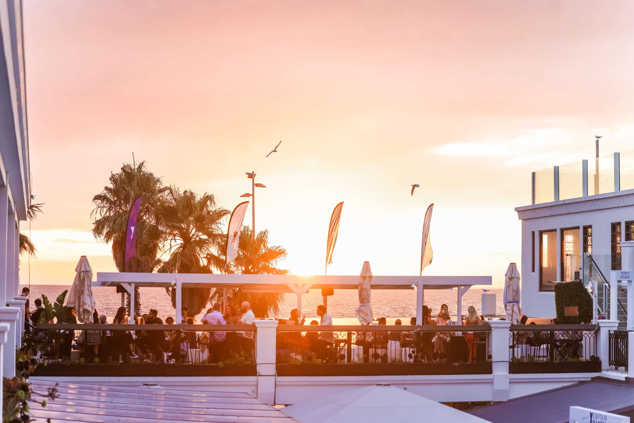 Sunset over Captain Baxter in St Kilda Beach